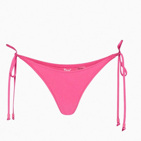 TNA String High-leg Low-rise TOPANGA BRIGHT ROSE VIF Pink Bikini Bottom ONLY Med - Picture 1 of 10